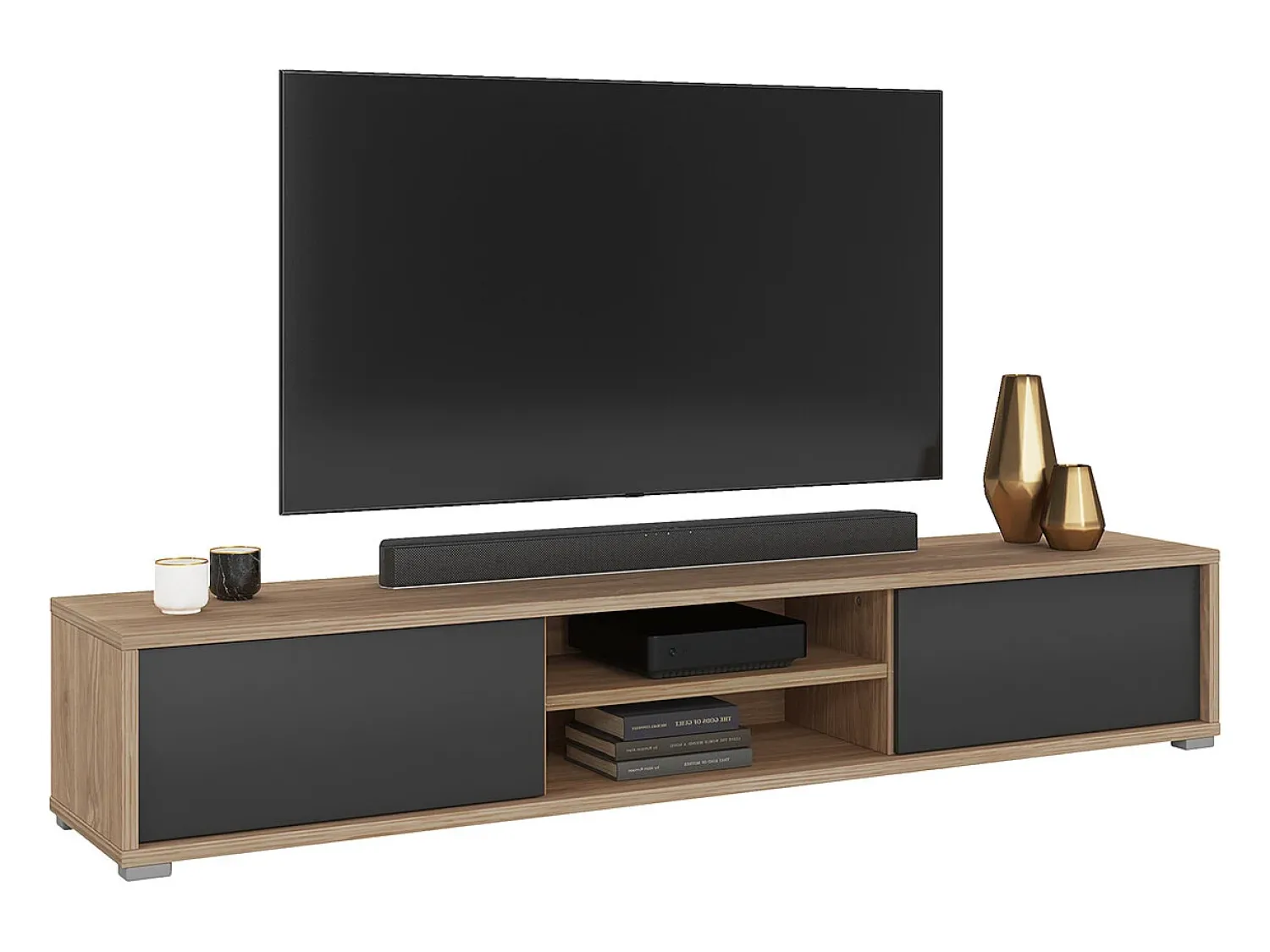 Petits-Meubles Móvel TV 2 portas Idra e madeira 180cm^ Móvel De Tv
