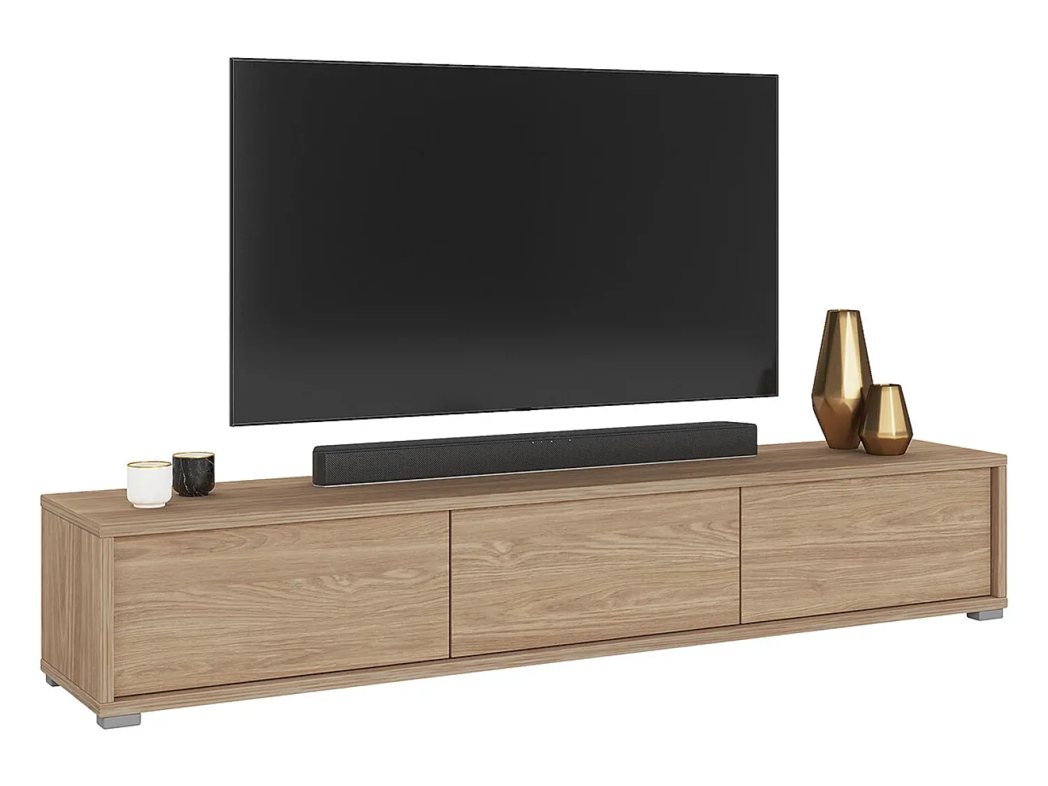 Móvel De Tv*Petits-Meubles Móvel TV 3 portas Idra madeira 180cm Natural claro