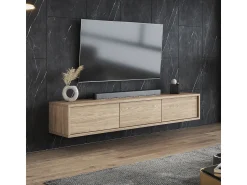 Móvel De Tv*Petits-Meubles Móvel TV 3 portas Idra madeira 180cm Natural claro