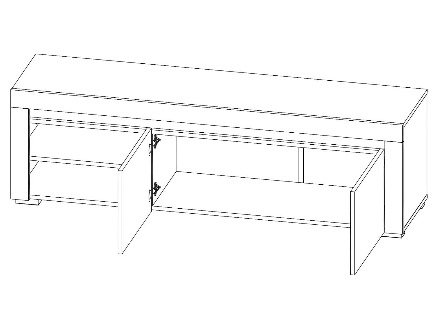 New Petits-Meubles Móvel TV 2 portas Kasla 152cm Branco