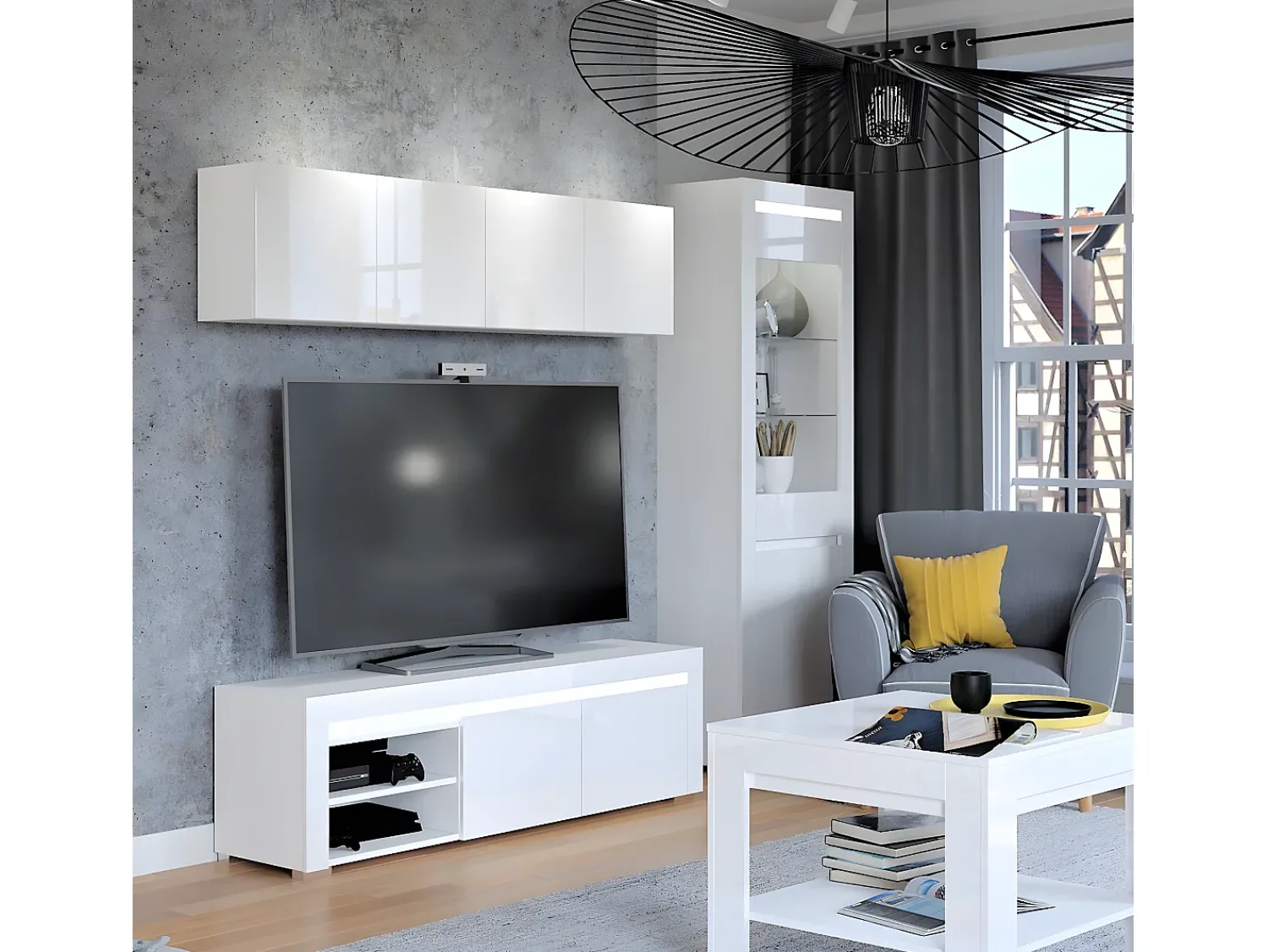 New Petits-Meubles Móvel TV 2 portas Kasla 152cm Branco