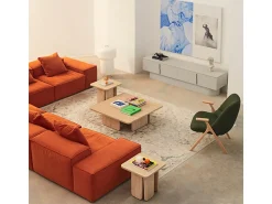 Móvel De Tv*Teulat Móvel TV 4 portas lacado areia 200x45 cm Bege