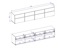Discount Petits-Meubles Móvel TV 4 portas Lilia 225cm Verde