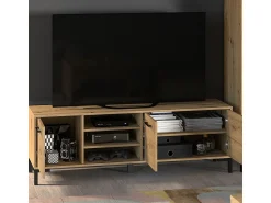 Móvel De Tv*Petits-Meubles Móvel TV 3 portas Liora madeira 155cm Natural claro