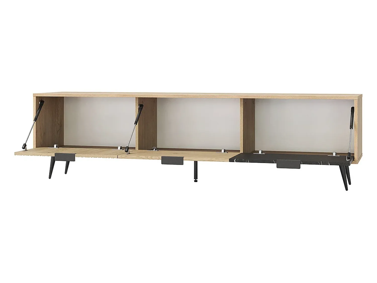 Móvel De Tv|Petits-Meubles Móvel TV 3 portas Luka madeira e 180cm Preto