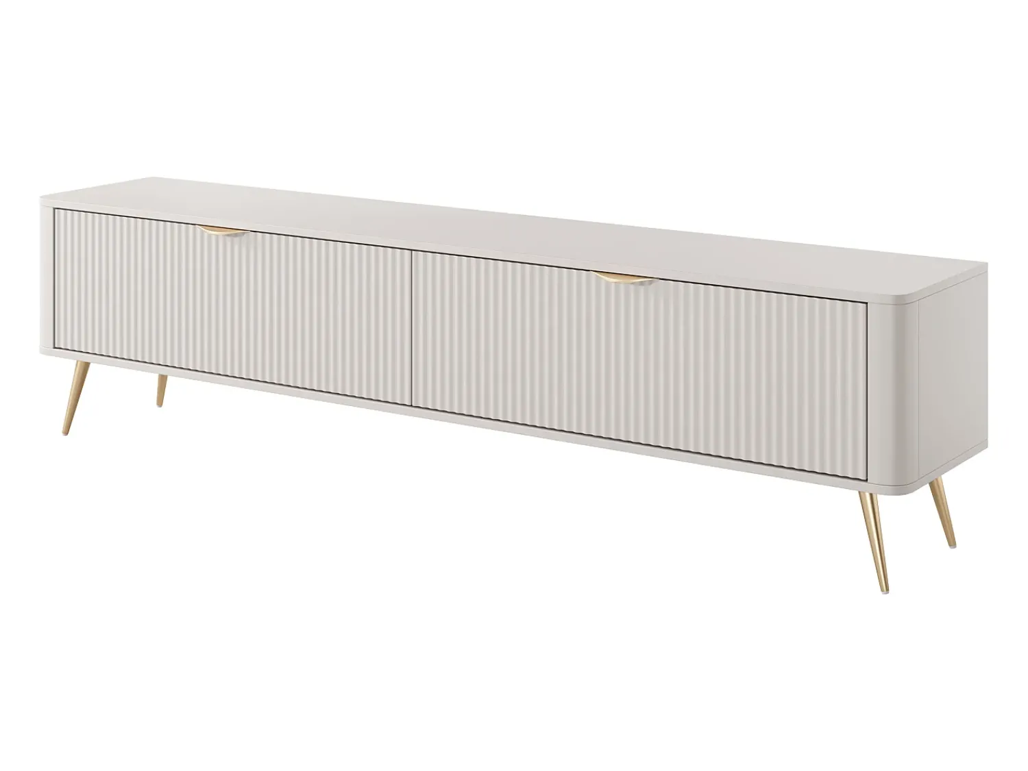 Discount Móvel TV: 2 portas, móveis: Cashmere, pés dourados, 200 x 51,2 x 38cm Bege