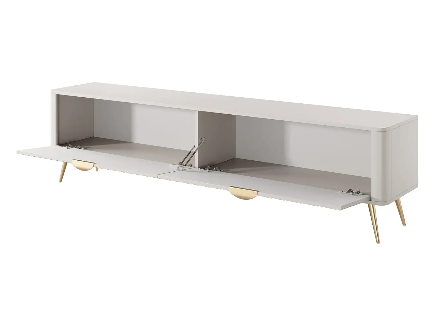 Discount Móvel TV: 2 portas, móveis: Cashmere, pés dourados, 200 x 51,2 x 38cm Bege