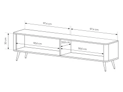 Discount Móvel TV: 2 portas, móveis: Cashmere, pés dourados, 200 x 51,2 x 38cm Bege