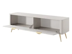 Móvel De Tv| Móvel TV: 2 portas, móveis: Cashmere, pés dourados, 163,2 x 51,2 x 38cm Bege