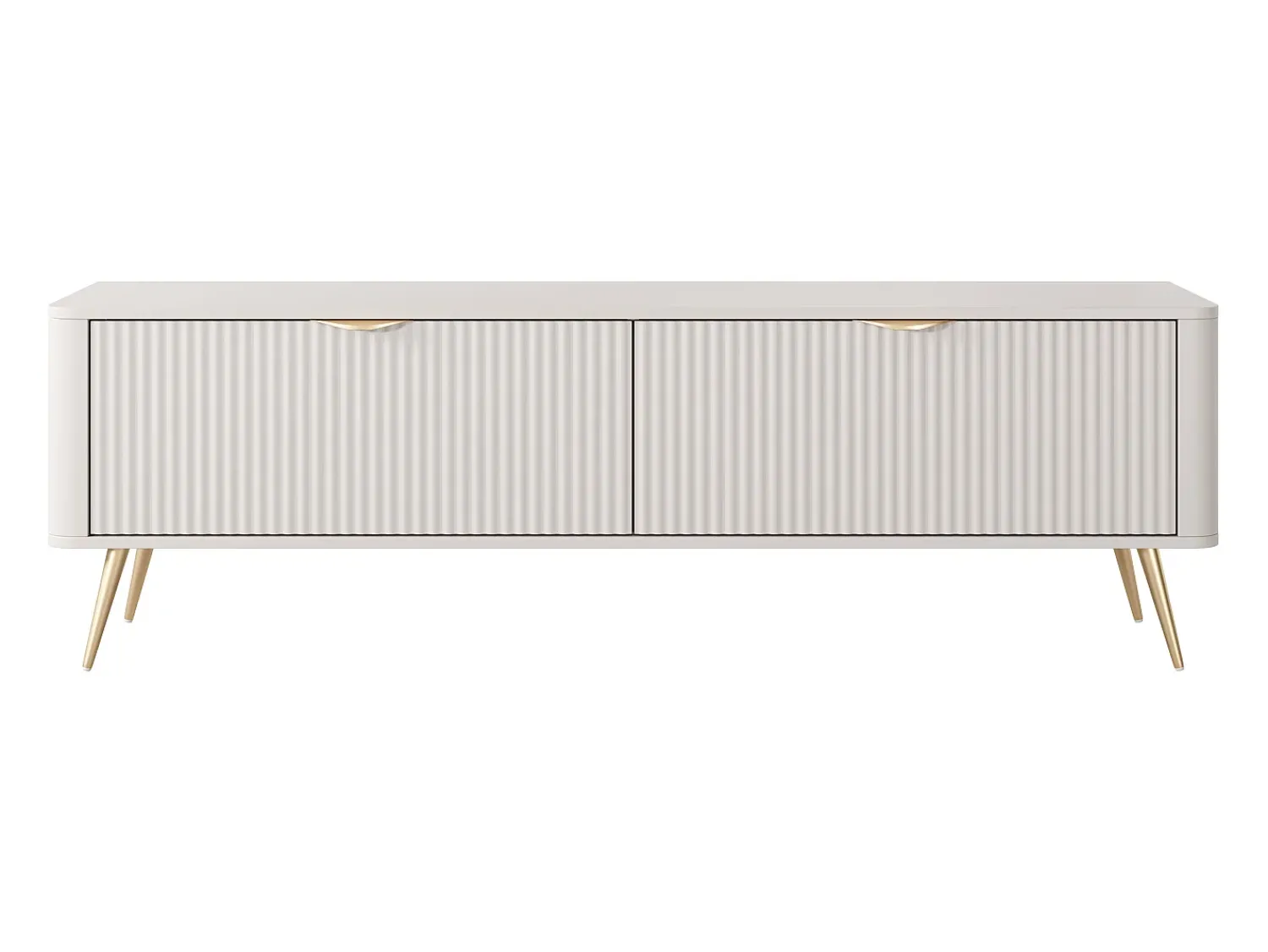 Móvel De Tv| Móvel TV: 2 portas, móveis: Cashmere, pés dourados, 163,2 x 51,2 x 38cm Bege