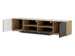 Móvel De Tv|Furnlux Móvel TV 3 portas Nera madeira e preto 200cm Preto / Creme