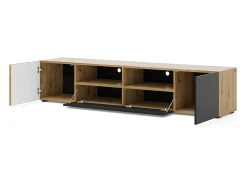Móvel De Tv|Furnlux Móvel TV 3 portas Nera madeira e preto 200cm Preto / Creme