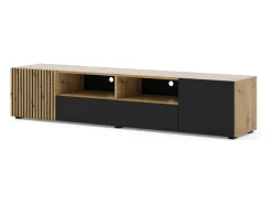 Móvel De Tv|Furnlux Móvel TV 3 portas Nera madeira e preto 200cm Preto / Creme