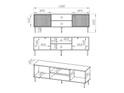 Móvel De Tv|Petits-Meubles Móvel TV 2 portas Nova 160cm Bege