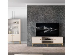 Móvel De Tv|Petits-Meubles Móvel TV 2 portas Olivia caxemira 160cm Bege