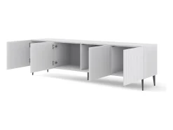 Móvel De Tv*Furnlux Móvel TV 4 portas Philaé branco 200cm Preto / Branco