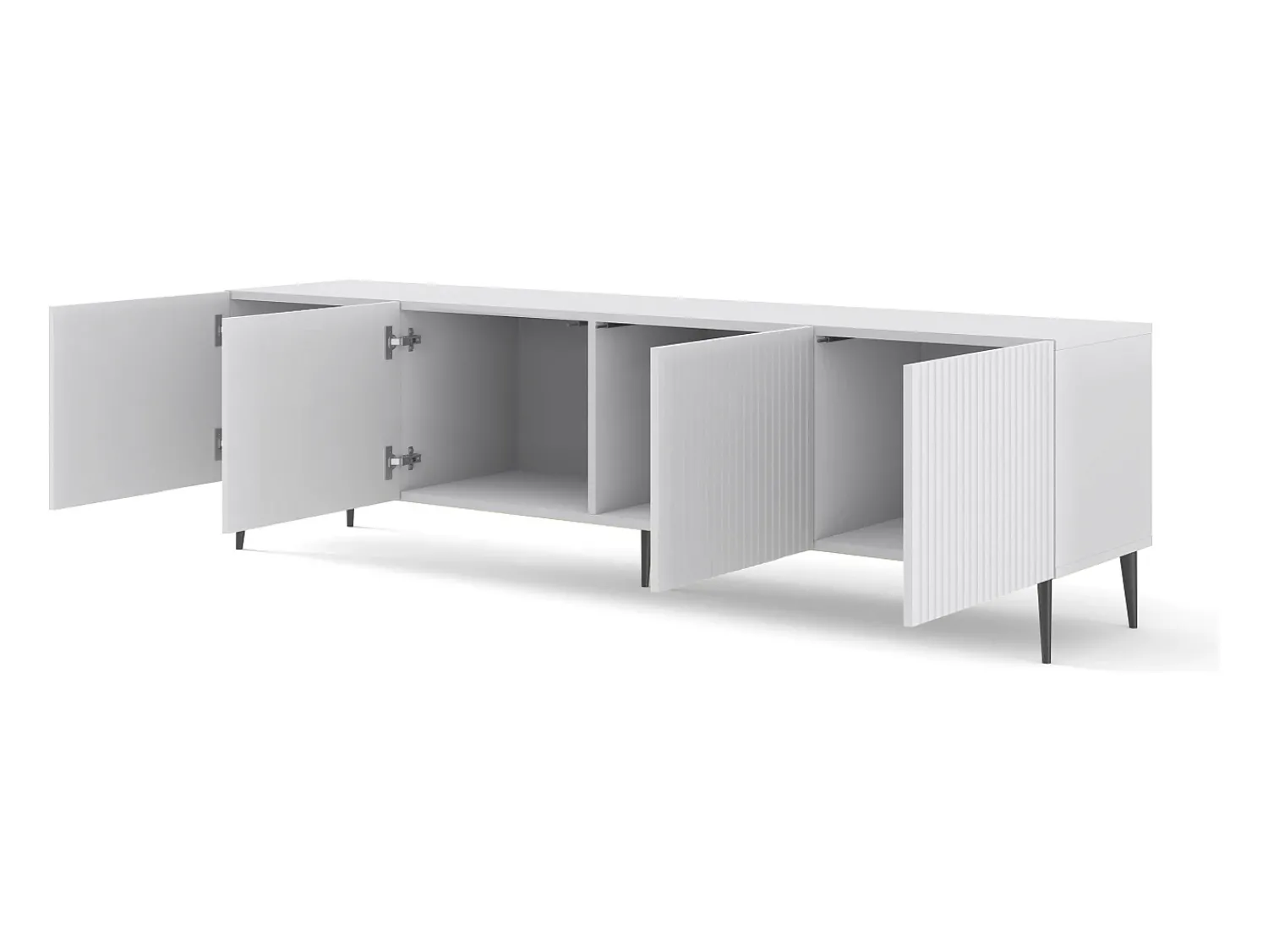 Móvel De Tv*Furnlux Móvel TV 4 portas Philaé branco 200cm Preto / Branco