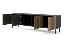 Móvel De Tv|Furnlux Móvel TV 4 portas Philaé madeira e preto 200cm Preto / Creme