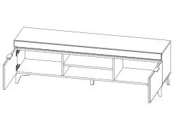 Clearance Petits-Meubles Móvel TV 2 portas Ruben 157cm Branco