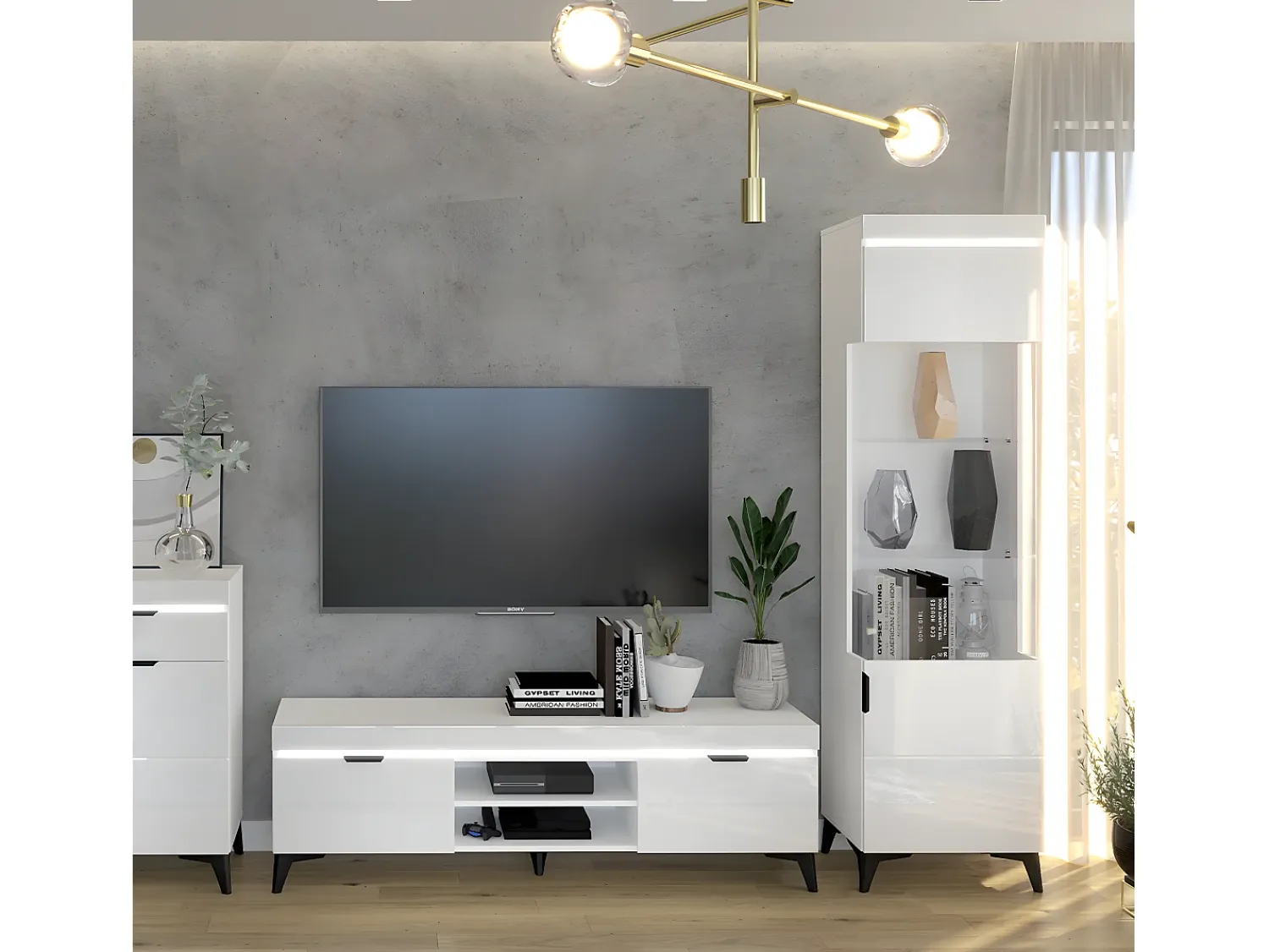Clearance Petits-Meubles Móvel TV 2 portas Ruben 157cm Branco