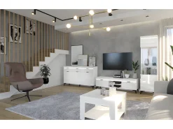 Clearance Petits-Meubles Móvel TV 2 portas Ruben 157cm Branco