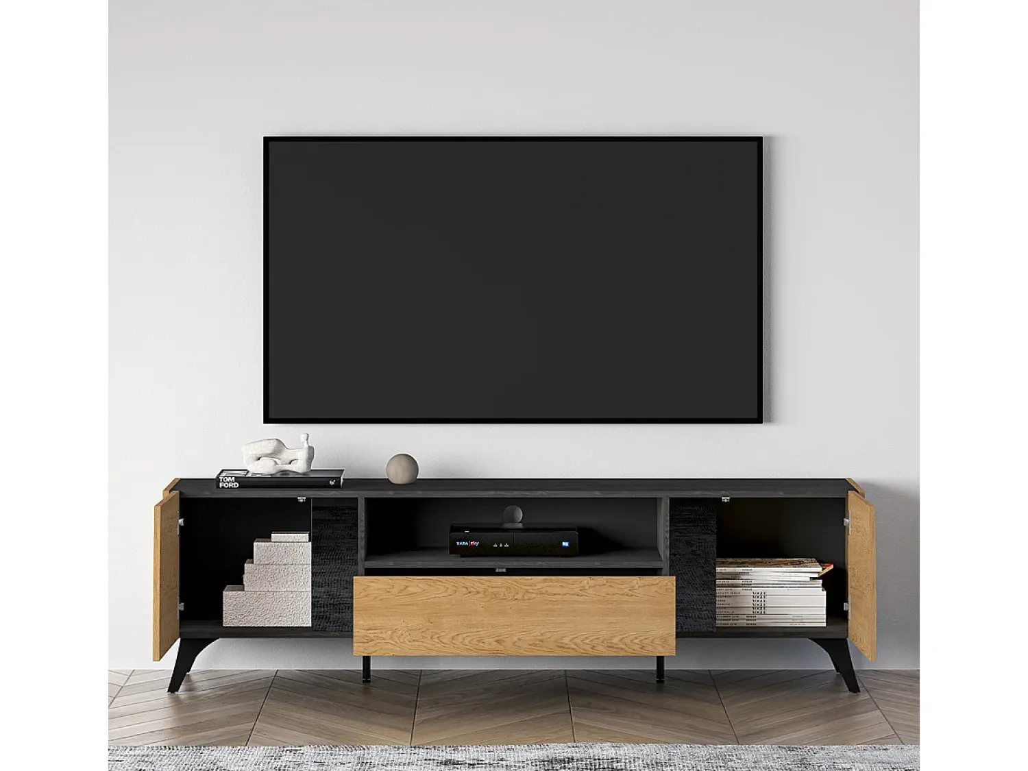 Petits-Meubles Móvel TV 2 portas Soah madeira e 180cm^ Móvel De Tv
