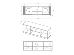 New Petits-Meubles Móvel TV 2 portas Solal madeira 150cm Natural claro