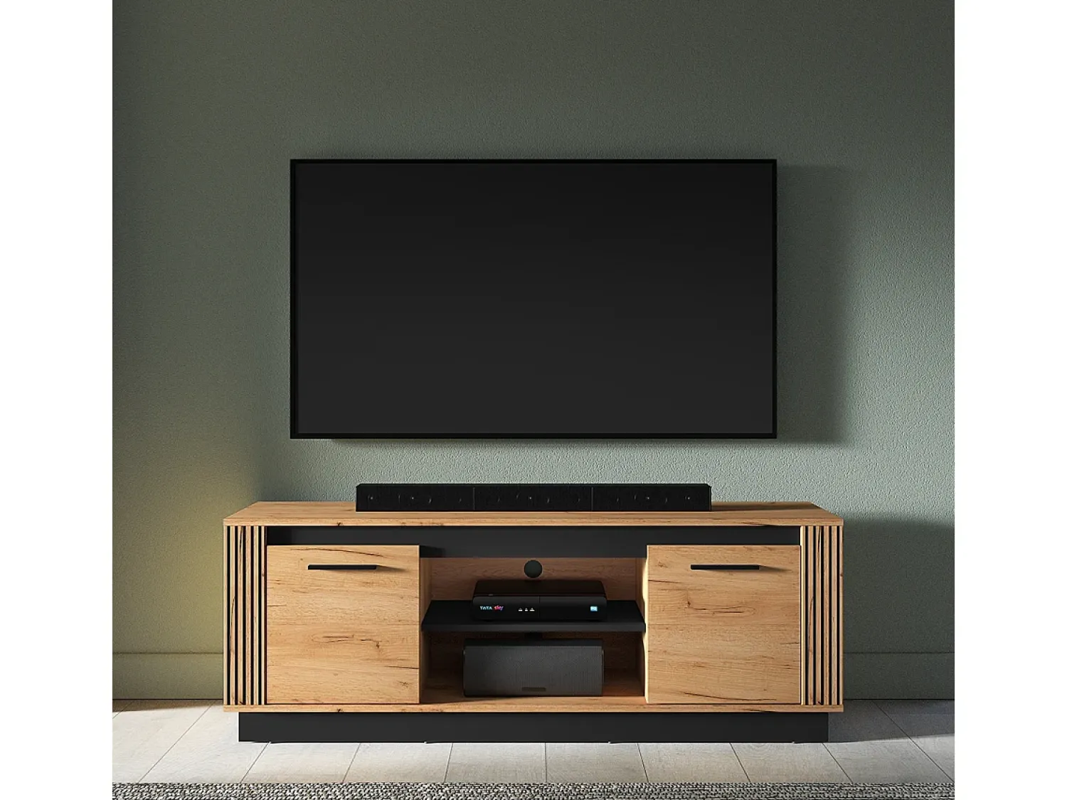 New Petits-Meubles Móvel TV 2 portas Solal madeira 150cm Natural claro