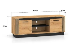 New Petits-Meubles Móvel TV 2 portas Solal madeira 150cm Natural claro
