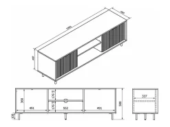 Móvel De Tv*Petits-Meubles Móvel TV 2 portas Soly caxemira 160cm Bege