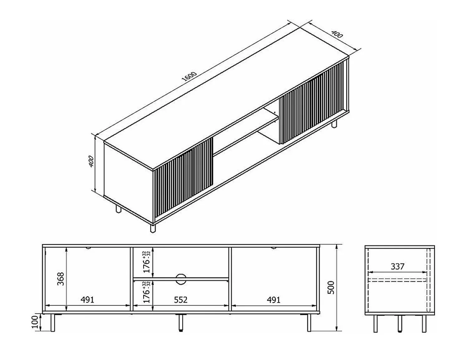 Móvel De Tv*Petits-Meubles Móvel TV 2 portas Soly caxemira 160cm Bege