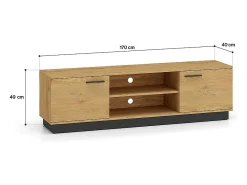Móvel De Tv*Petits-Meubles Móvel TV 2 portas Ysia madeira e 170cm Preto