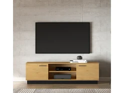 Móvel De Tv*Petits-Meubles Móvel TV 2 portas Ysia madeira e 170cm Preto