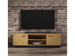 Móvel De Tv*Petits-Meubles Móvel TV 2 portas Ysia madeira e 170cm Preto