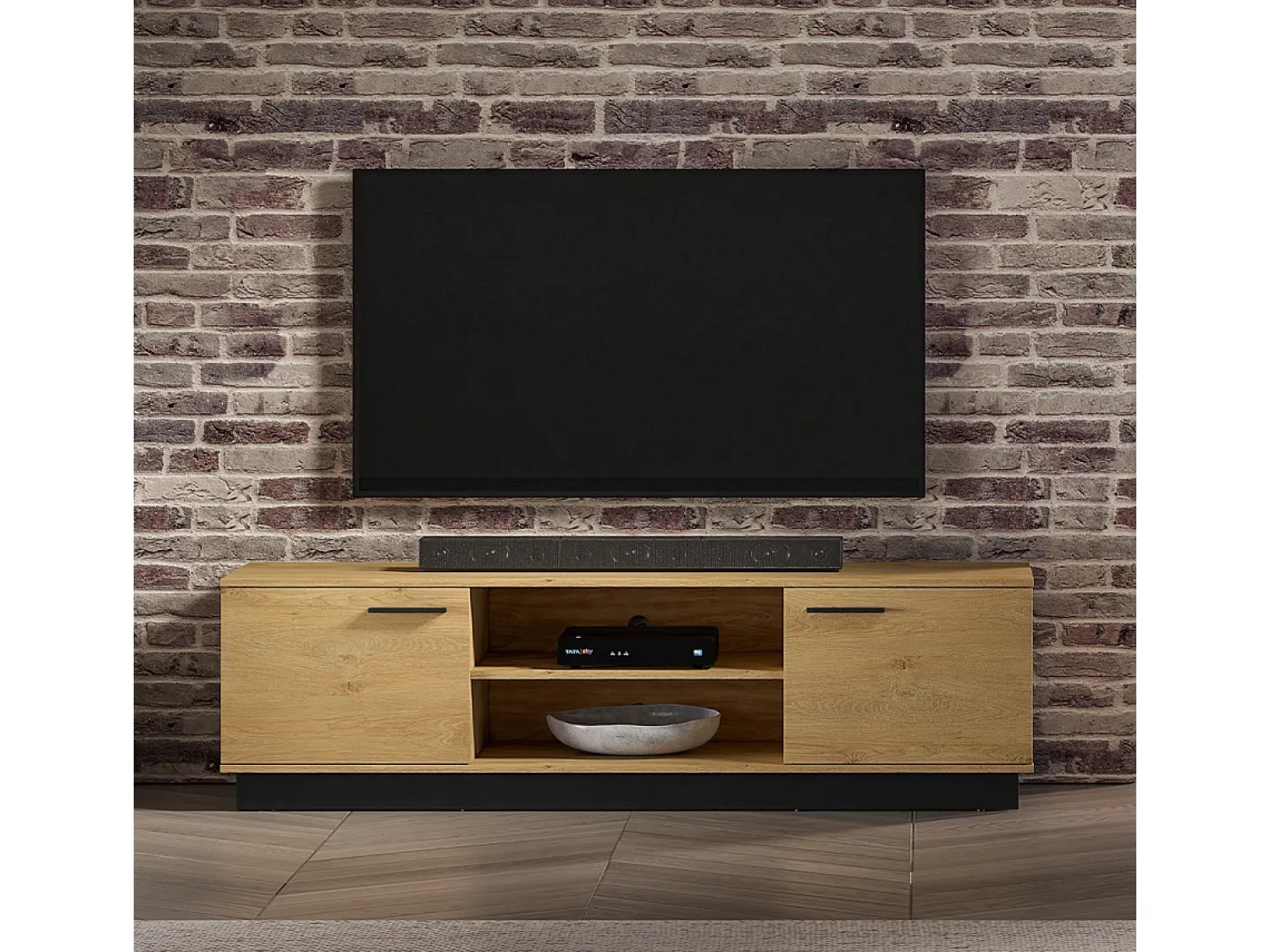 Móvel De Tv*Petits-Meubles Móvel TV 2 portas Ysia madeira e 170cm Preto