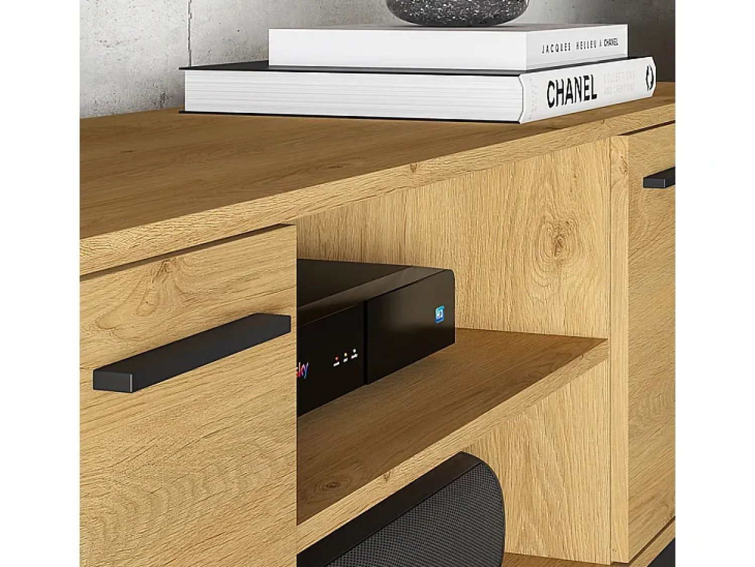 Móvel De Tv*Petits-Meubles Móvel TV 2 portas Ysia madeira e 170cm Preto