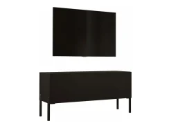 Móvel De Tv| Móvel TV : Fosco / Brilhante, patas pretas, 100 x 52 x 32 cm Preto
