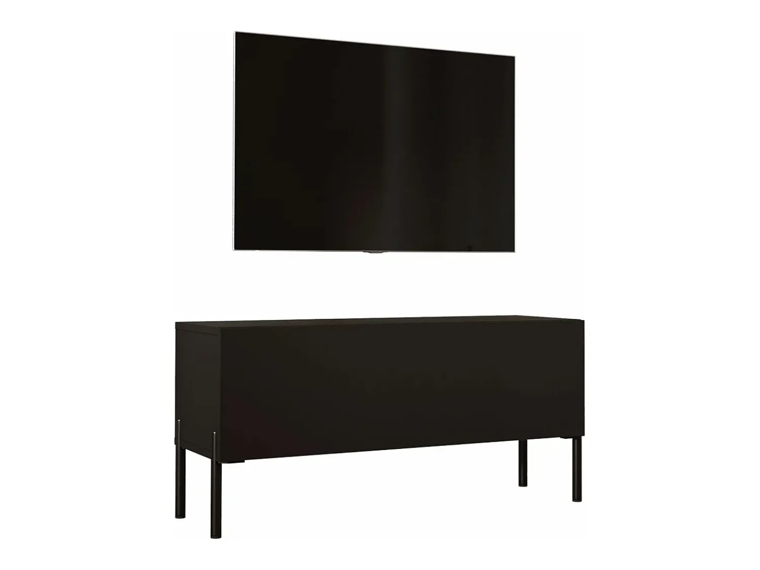Móvel De Tv| Móvel TV : Fosco / Brilhante, patas pretas, 100 x 52 x 32 cm Preto