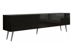 Móvel De Tv* Móvel TV : Fosco / Brilhante, patas cromadas, 170 x 52 x 32 cm Preto