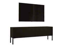 Móvel De Tv| Móvel TV : Fosco / Brilhante, patas pretas, 140 x 52 x 32 cm Preto