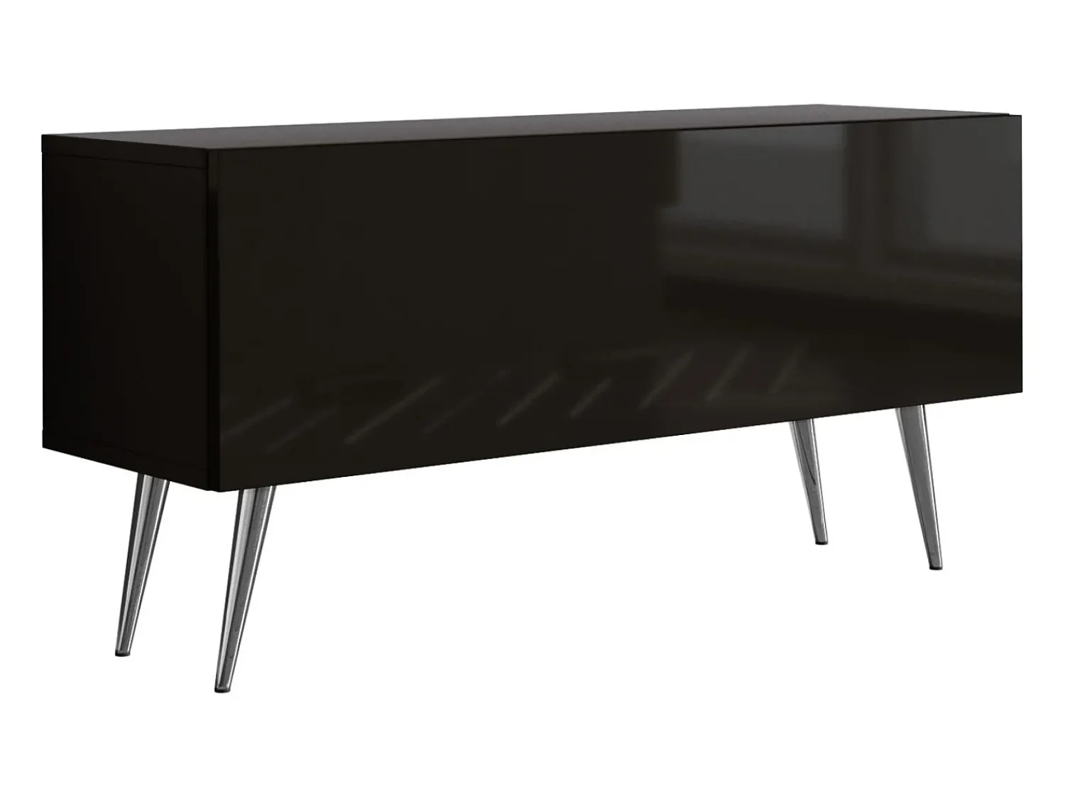 Móvel De Tv| Móvel TV : Fosco / Brilhante, patas cromadas, 100 x 52 x 32 cm Preto