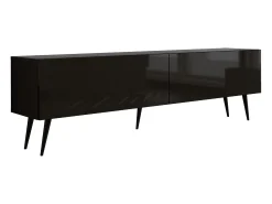 Móvel TV : Fosco / Brilhante, patas pretas, 170 x 52 x 32 cm Preto