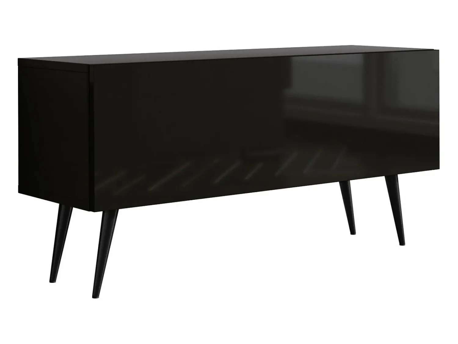 Clearance Móvel TV : Fosco / Brilhante, patas pretas, 100 x 52 x 32 cm Preto