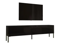 Móvel De Tv* Móvel TV : Fosco / Brilhante, patas pretas, 170 x 52 x 32 cm Preto