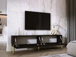 Móvel De Tv* Móvel TV : Fosco / Brilhante, patas douradas, 170 x 52 x 32 cm Preto