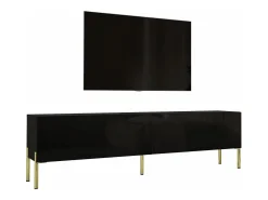 Móvel De Tv* Móvel TV : Fosco / Brilhante, patas douradas, 170 x 52 x 32 cm Preto