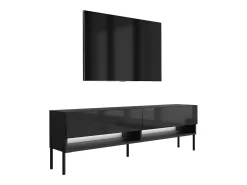 Móvel TV : Fosco / Brilhante, pernas pretas retas, LED branco, 170 × 32 × 52 cm^ Móvel De Tv