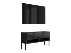 Móvel De Tv* Móvel TV : Fosco / Brilhante, pernas pretas retas, 100 × 32 × 52 cm Preto