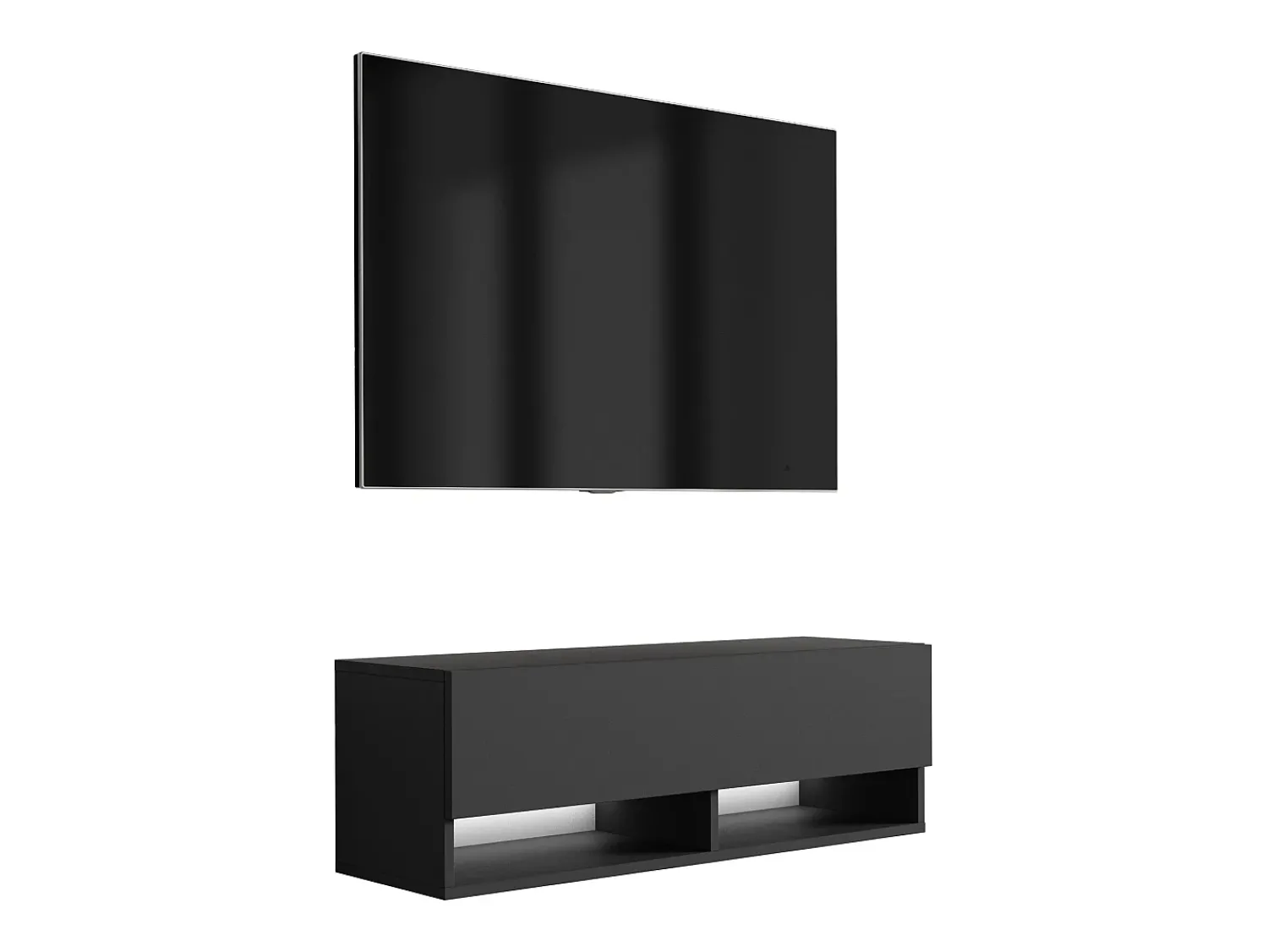 Best Móvel TV : Fosco, LED branco, 100 × 32 × 34 cm Preto
