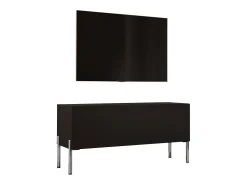 Móvel De Tv* Móvel TV : Fosco, patas cromadas, 100 x 52 x 32 cm Preto